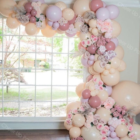 Retro Dusty Pink Cream Peach Balloon 