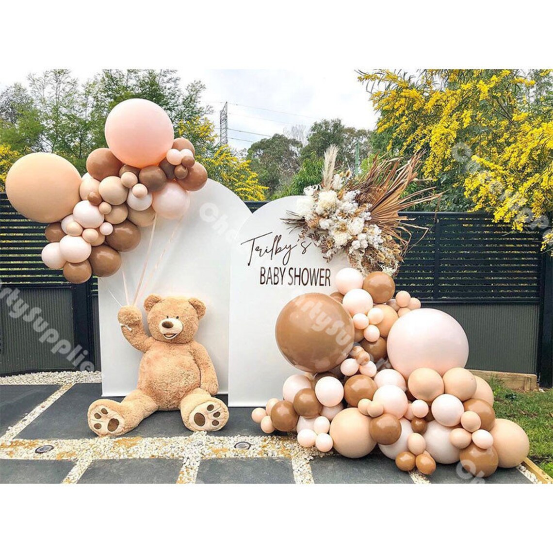 124pcs Doubled Apricot Balloons Garland Coffee Balloon Globos Etsy