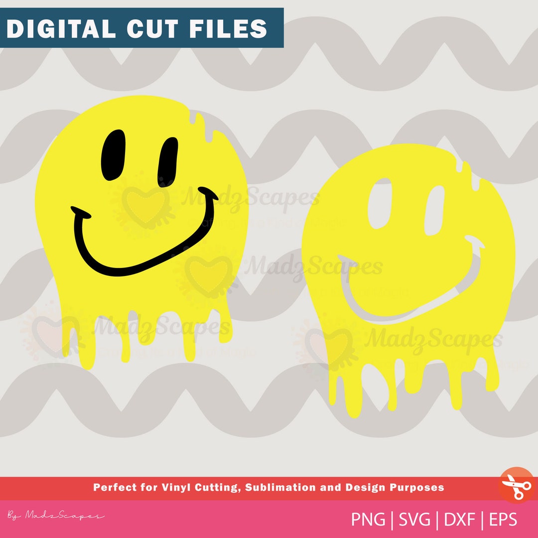 Melted Face SVG Dripping Happy Face Retro Good Vibes Smiley - Etsy ...