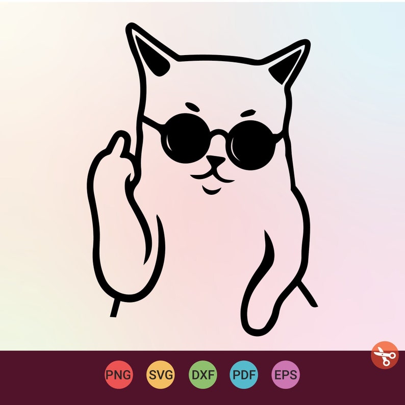 Cat Middle Finger Svg Middle Finger Svg Funny Cat Svg Etsy Singapore