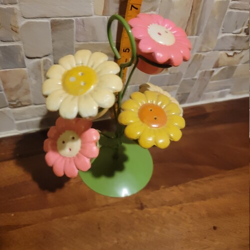 Vintage Spice Tree, shops Ceramic Flowers, Yellow and Pink Sunflowers