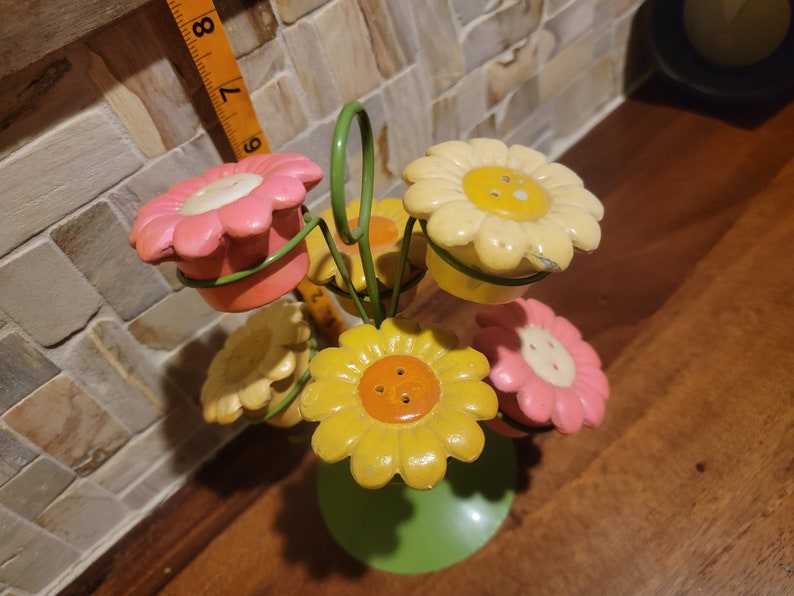 Vintage Spice Tree, shops Ceramic Flowers, Yellow and Pink Sunflowers