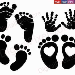 Baby Feet & Handprint SVG Bundle (Digital Files)
