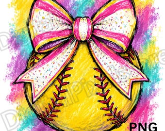 Softball Png, Coquette Bow, Game Day, Sport Mama, Softball Mom, Shirt Design (Digital Download)