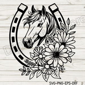 Floral Horseshoe SVG: Cricut & Silhouette Cut File (Digital Download