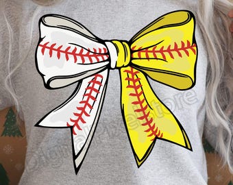 Baseball Softball Coquette Bow PNG: Shirt Design (Digital Download)