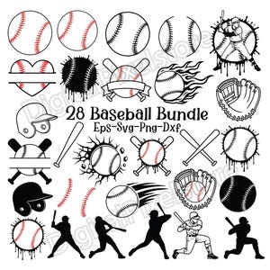 Honkbal SVG-bundel: sportontwerp, monogram clipart (digitale download)