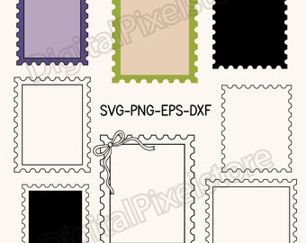 Postage Stamp SVG Bundle: Cricut Cut Files (Digital Download)