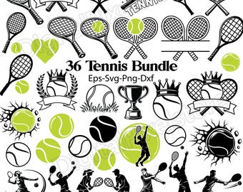 Tennis SVG Bundle, Racket clipart, Sport Designs (Digital Download)
