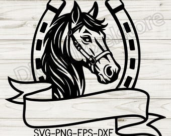 Horseshoe Split Name Frame SVG: Horse Monogram, Cricut Files (Digital Download)