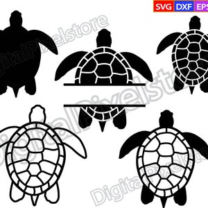 Schildpad bundel Svg, schildpad Svg, zeeschildpad Svg, schildpad monogram svg, schildpad naam frame svg, silhouet van de schildpad, Vector, Png, Eps, Instant Download