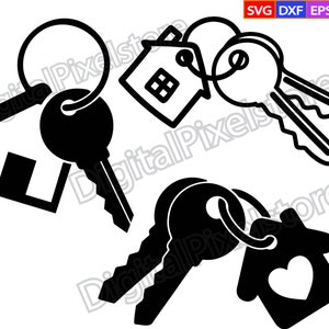 Chiavi di casa SVG, Chiavi di casa PNG, Clipart di chiavi, Chiavi di casa Svg, Chiavi di casa Png, Stencil di chiavi, File di taglio sagoma di chiavi Cricut, Png, Eps, Dxf