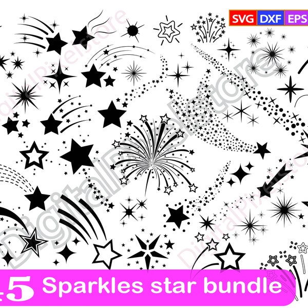 Sparkle Stars svg bundle,Sparkle Stars svg,Star Svg,Sparkle SVG,Shooting Stars Svg,Sparkle Stars Cut File,Silhouette file for Cricut,Vector