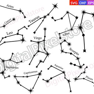 Stern Sternbild Konstellation svg,Sternzeichen svg,Horoskop svg,Sternzeichen png,Astrologie svg,Sterntierkreis svg,Sternbild svg,Silhouette Datei für Cricut