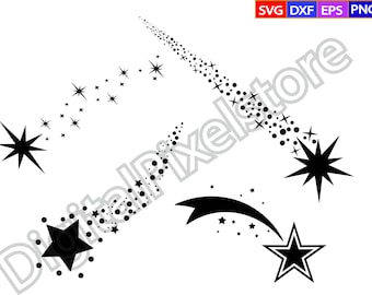 Shooting Star Svg,shooting Star Cut File,star Silhouette
