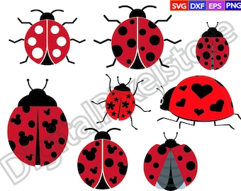 Ladybug SVG Bundle: Layered Clipart, Cricut Files (Digital Download)