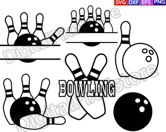 Bowling Logo SVG,Bowling Split Monogram Svg,Bowling Svg,Sports Svg,Bowling Pin Outline,bowling clipart,bowling ball svg,Silhouette,Vector