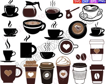 Coffee cup svg,coffee cup bundle,coffee svg,Coffee Cup Clipart,takeaway cup svg,Hot coffee svg,silhouette svg,png,vector,digital download