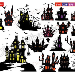 Haunted House Halloween SVG,Haunted House Svg,Halloween Castle Svg,Halloween Bundle Svg,Haunted House Signs,silhouette,Png,Digital Download