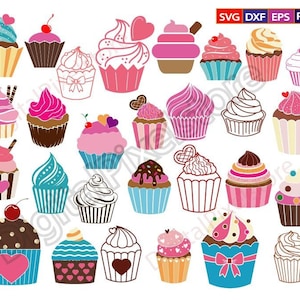 Cupcake bundle svg,cupcake svg,cupcake clipart,party cupcake svg,cupcake vector,cupcake silhouette,cupcake svg cut file,Cute Cupcake svg,Png
