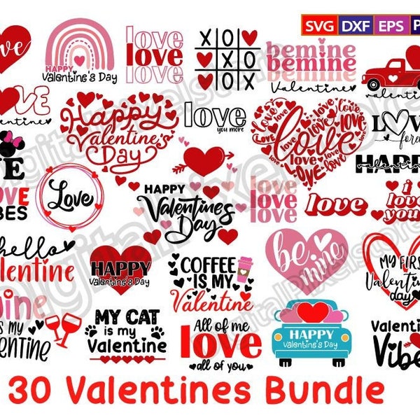 30 Valentine's day svg bundle,Valentine Day Svg,Valentine Design for Shirts,love svg,Be mine valentine,valentines vibes,PNG,Digital Download