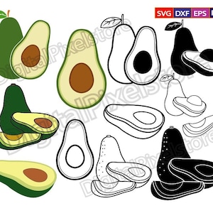 Avocado SVG Bundle: Clipart, Vector Graphics (Instant Download)