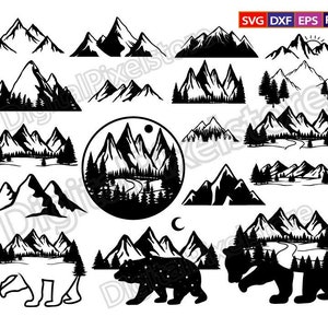 Mountain Svg Bundle,Mountain SVG,Mountain Forest Svg,Svg File For Cricut,Mountain Silhouette Svg,Mountain Vector,Png,Eps,Digital Download
