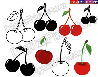 Cherry SVG Bundle, Fruit Cut File (Digital Download)