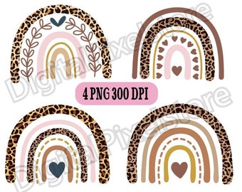 Leopard Rainbow PNG: Sublimation Design (Digital Download)