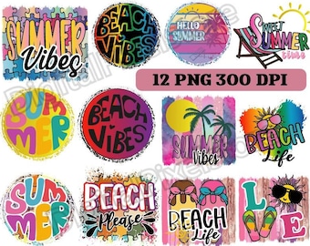 Summer Vibes PNG Bundle: Beach Life Designs (Digital Download)