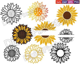 Paquete SVG de girasol: archivos de corte de Cricut, imágenes prediseñadas (descarga digital)