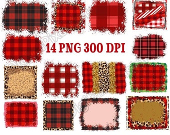 Christmas Plaid Backgrounds: Sublimation PNG Patches (Digital Download)