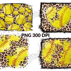 Fondo de softbol de leopardo png,Fondo de softbol png,Softbol apenado de leopardo,Diseño PNG de fondo,Sublimación de fondo deportivo