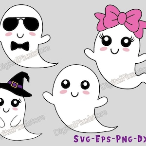 Cute Halloween Ghost Svg,Ghost Svg Bundle,Ghost SVG,Spooky svg,Halloween Svg,Girl Ghost Svg,Boy ghost,Boo svg,Ghost Clipart,Digital Download