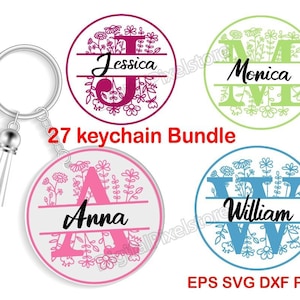 Keychain Split Floral Monogram Svg,Keychain Monograms SVG,Keychain Split Circle Alphabet SVG,Keychain alphabet SVG,Png,Eps,Digital download