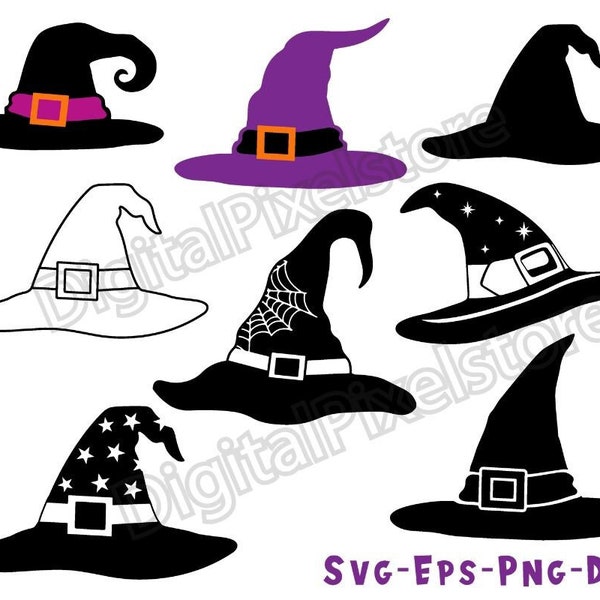 Witches Hat SVG,Witches Hat Png,Hat SVG,Witchcraft svg,Halloween Svg,Witch SVG,Png,Svg Files for Cricut,Silhouette,Digital Download