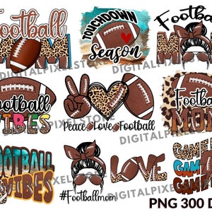 Football Png Bundle,Football mom png,Game Day,Touchdown Season,Peace love football png,football vibes png,Love football png,Digital Download