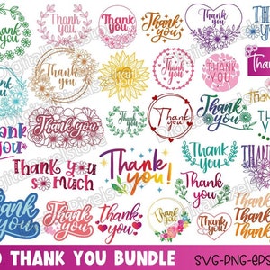 30 Thank you Svg Bundle,Thank you designs,Thank you gifts,Thank you Clipart,Thank you Cut Files for Cricut Silhouette,Png,digital download