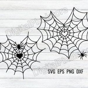 Herz Spinnennetz Design, Spinnennetz Herz SVG, Spinnennetz SVG, Spinne SVG, Halloween Shirt SVG, Liebe Halloween SVG, Png, Silhouette svg geschnitten Datei