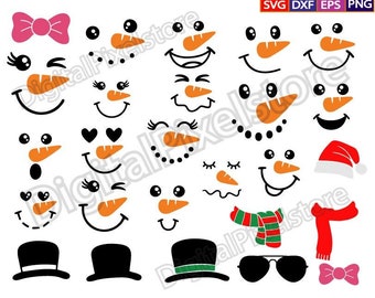 Snowman Faces Svg,Snowman Svg,Christmas Snowman svg,Christmas svg bundle,Svg file for Cricut,Silhouette,Png,Vector,INSTANT Download