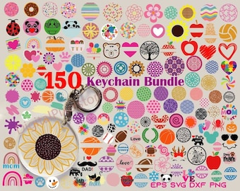 150 Round Keychain SVG Bundle: Circle Patterns (Digital Download)