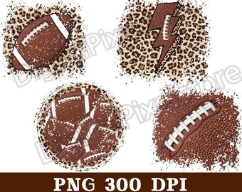 Leopard Football Background PNG: Lightning Bolt Sublimation (Digital Download)