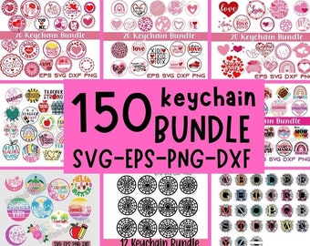 150 Keychain Bundle Svg,Keychain SVG,Mom keychain,Teacher Keychain,Circle Patterns Svg,Valentines keychain,Round Pattern,Keychain Quotes Svg