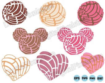 Concha SVG Bundle: Mexikanische süßes Brot Clipart (digitaler Download)