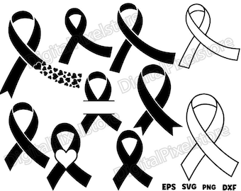 Awareness Ribbon SVG Bundle: Cancer Ribbon Vector Graphics (Digital Download)