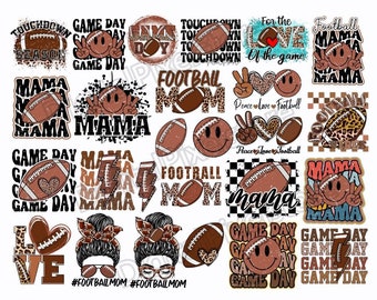 Retro Football PNG Bundle: Game Day Sublimation Designs (Digital Download)