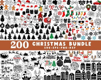 Christmas SVG Bundle,Christmas Svg,Merry Christmas Svg,Santa Hat Svg,Reindeer Svg,Christmas Ornaments,Santa svg,Silhouette,Png,Eps,Vector