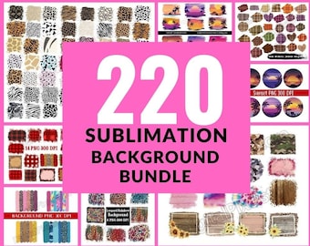 220 PNG Sublimation Backgrounds: Leopard Print & Distressed Textures (Digital Download)
