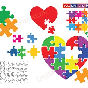 Autism Awareness Puzzle Pieces SVG Bundle (Digital Download)