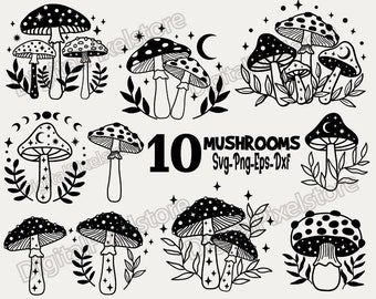 Mushroom Svg,Mushroom svg bundle,Mushroom Clipart,Magic mushroom svg,Boho Mushroom Clipart Svg,Mystical mushroom svg,mushroom shirt svg,Png
